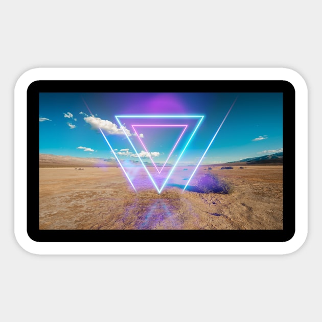 Neon Desert - Landscape Sticker by info@dopositive.co.uk